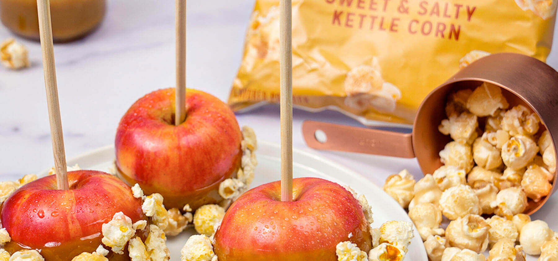 Kettle Corn Covered Caramel Apples Smartfood® Popcorn